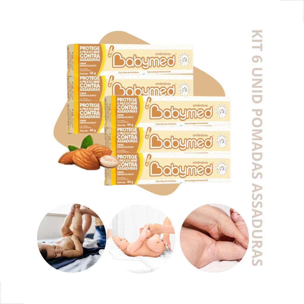 Kit 6 Babymed Pomada Para Assaduras Bebê Rn Cimed 45g Cuidado Bebê RN Infantil