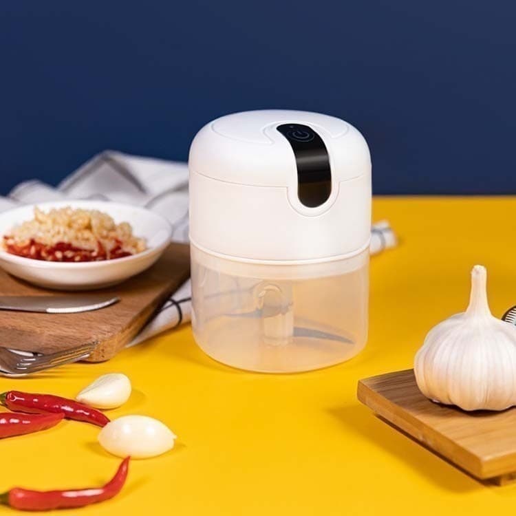 Mini Processador com 3 lâminas de aço inox Elétrico de Alimentos Portátil