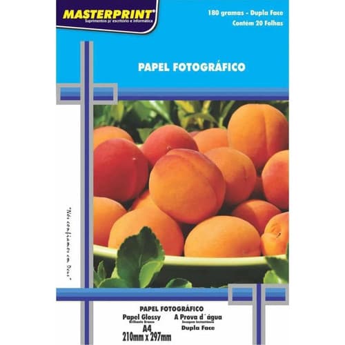 100 Folhas Papel Foto 180g A4 - Dupla Face Glossy (brilho)