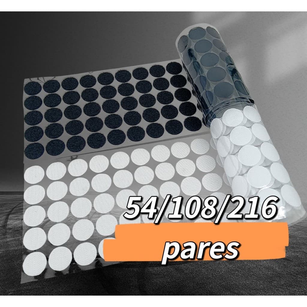 KIT 54/108/216 pares 1CM  Adesivo Pontos De Velcro círculo redondo bolinha dupla face papelaria pedagógico