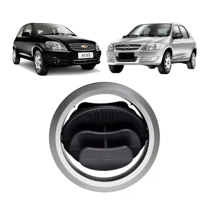 Difusor Saída Ar Grade Celta Prisma 2007 2008 2009 2010 2011 2012 2013 2014 2015 Prata