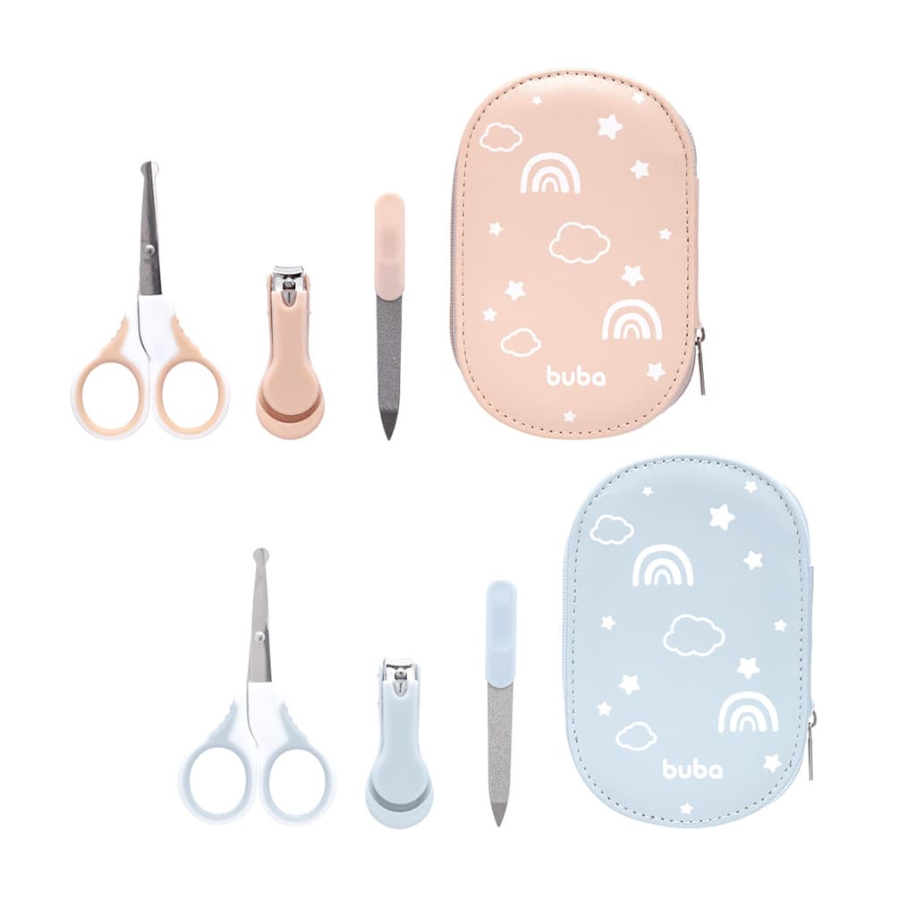 Kit Higiene Manicure Infantil Bebê Com Estojo Buba