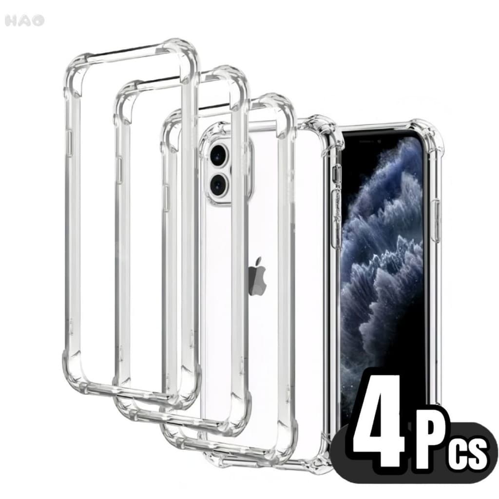 Kit 4 Capa Capinha Transparente Anti Impacto TPU Para IPhone 7 8 Plus Xr 11 12 13 ProMax 14 15 16 Pro Max 16E 17 Air