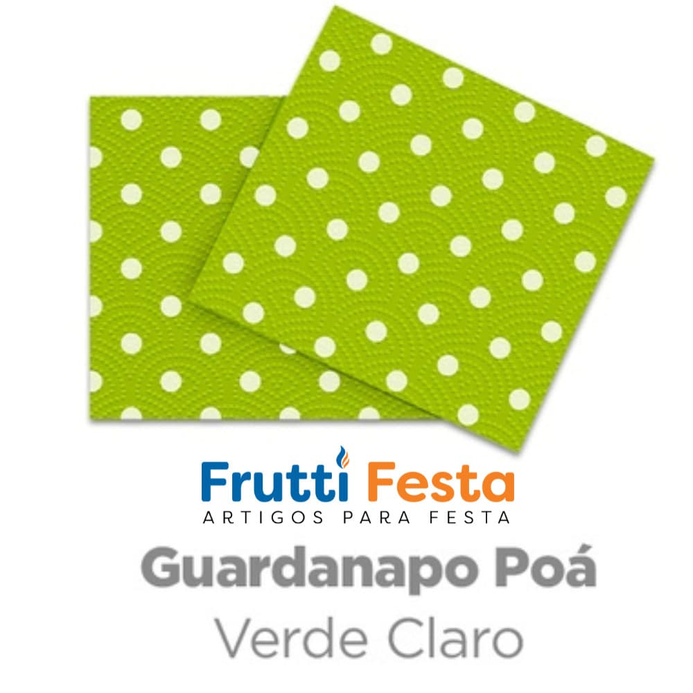 GUARDANAPO COLOR 20X21CM ( pacote com 50 folhas de GUARDANAPO) POA VERDE COM BRANCO