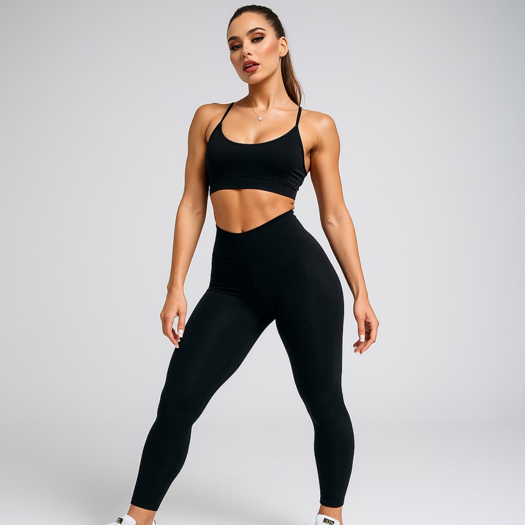 Calça Legging de Academia Tecido Grosso Cintura Alta Leg Fitness Levanta Bumbum Tecido Premium