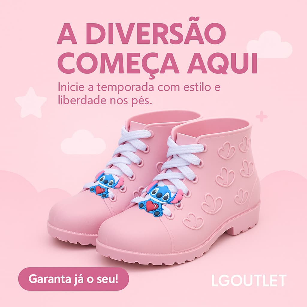 Coturno Infantil Feminino Com Personagem Querido Super Macio e Leve Promocao