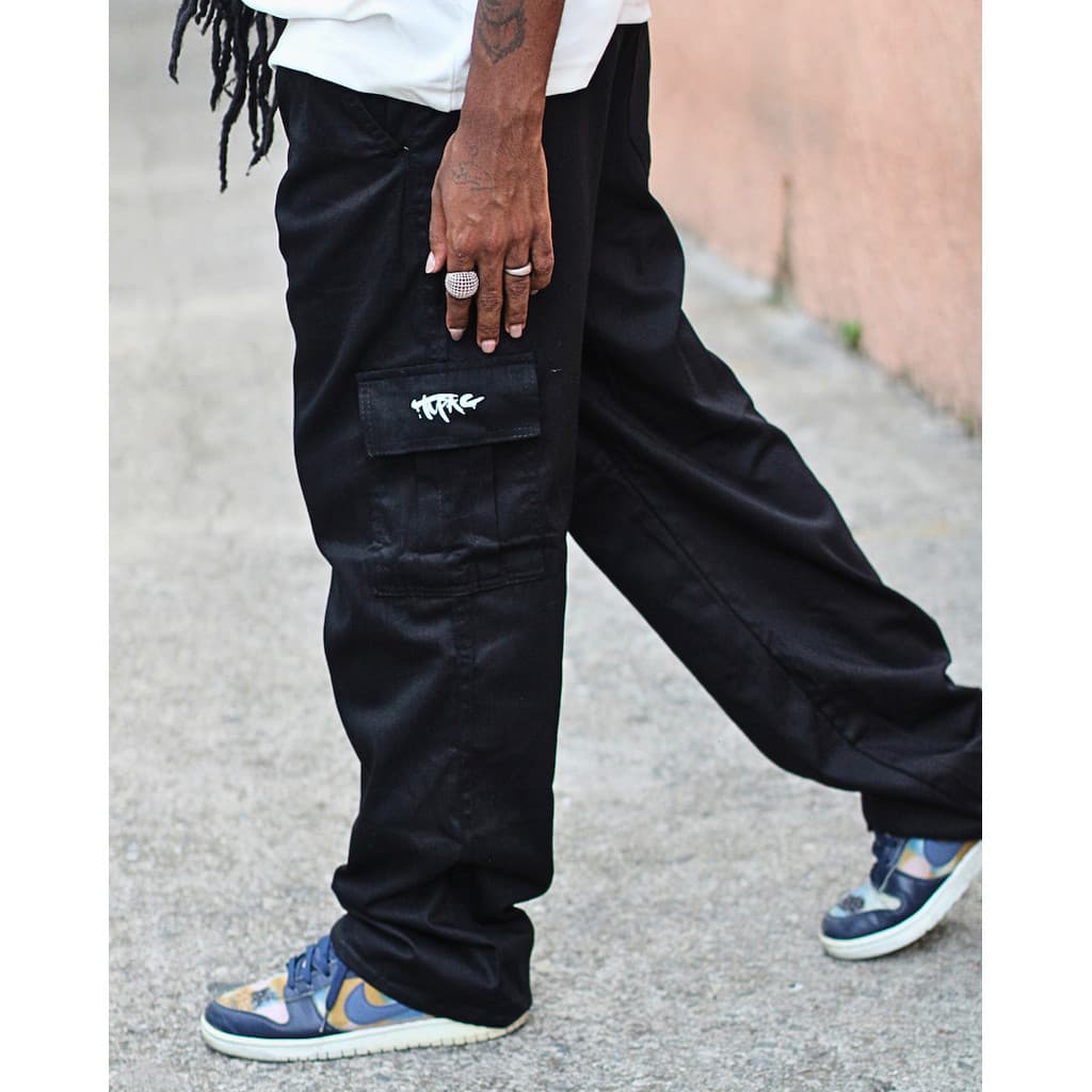 Calça Masculina Cargo Tupac Unissex Hip hop Em Sarja