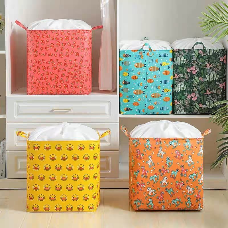 Cesto Extra Grande Para Armazenar Roupas e Colchas 100L LS