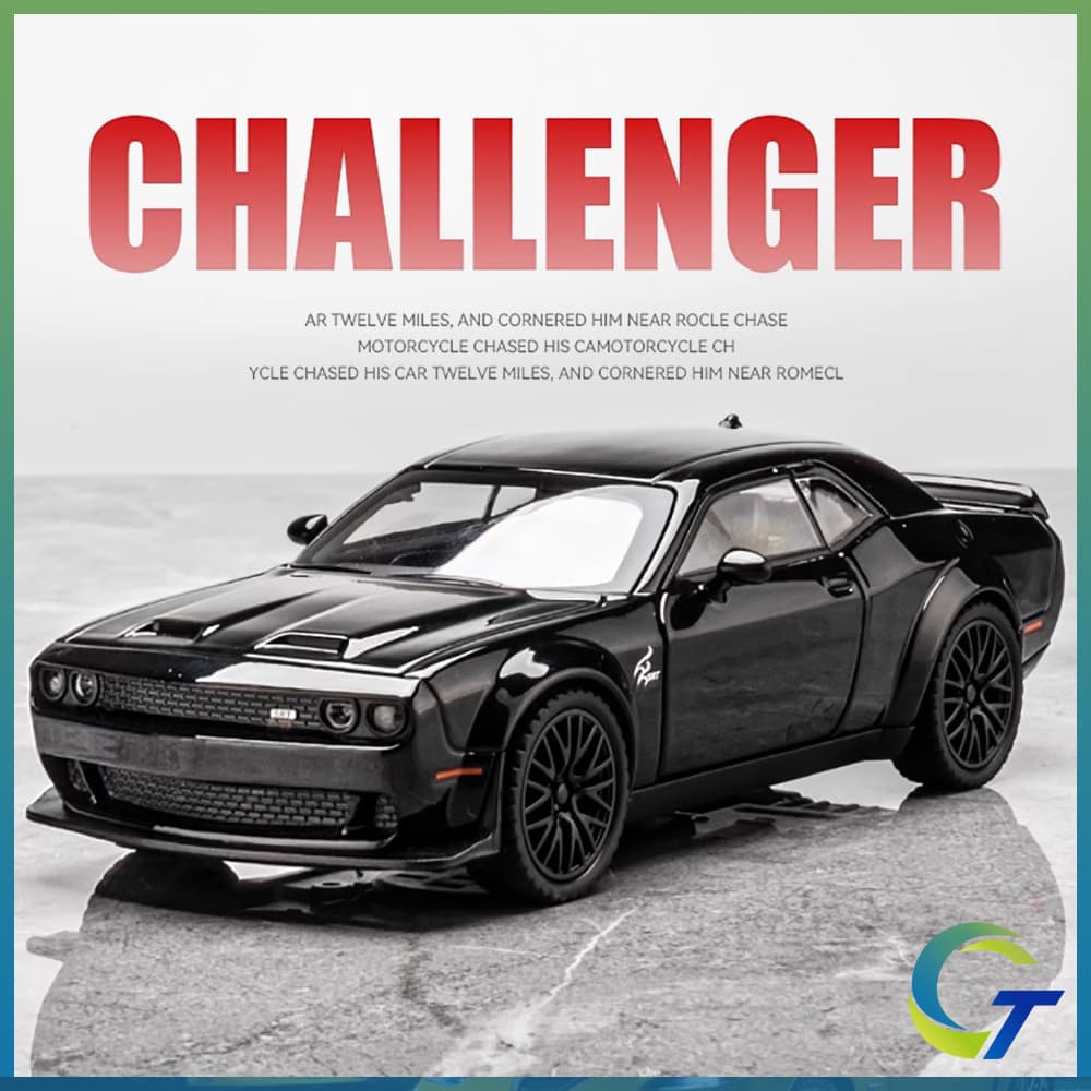 1 : 32 Dodge Challenger Hellcat SRT Diecast Toys Modelo De Carro Carros Coleção De Brinquedos De Liga Presente Para Meni