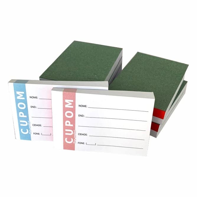 6 Blocos Cupom para Sorteio Urna com 100 Folhas