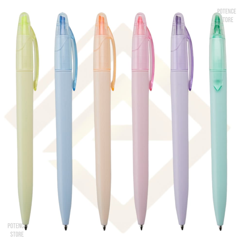 Caneta Marca Texto Esferográfica Colorida Cor Pastel Volta às Aulas