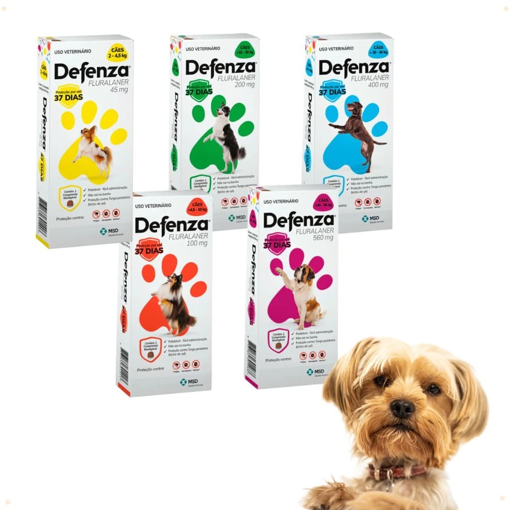 Antipulgas Defenza MSD Para Cães Contra Pulgas Carrapatos