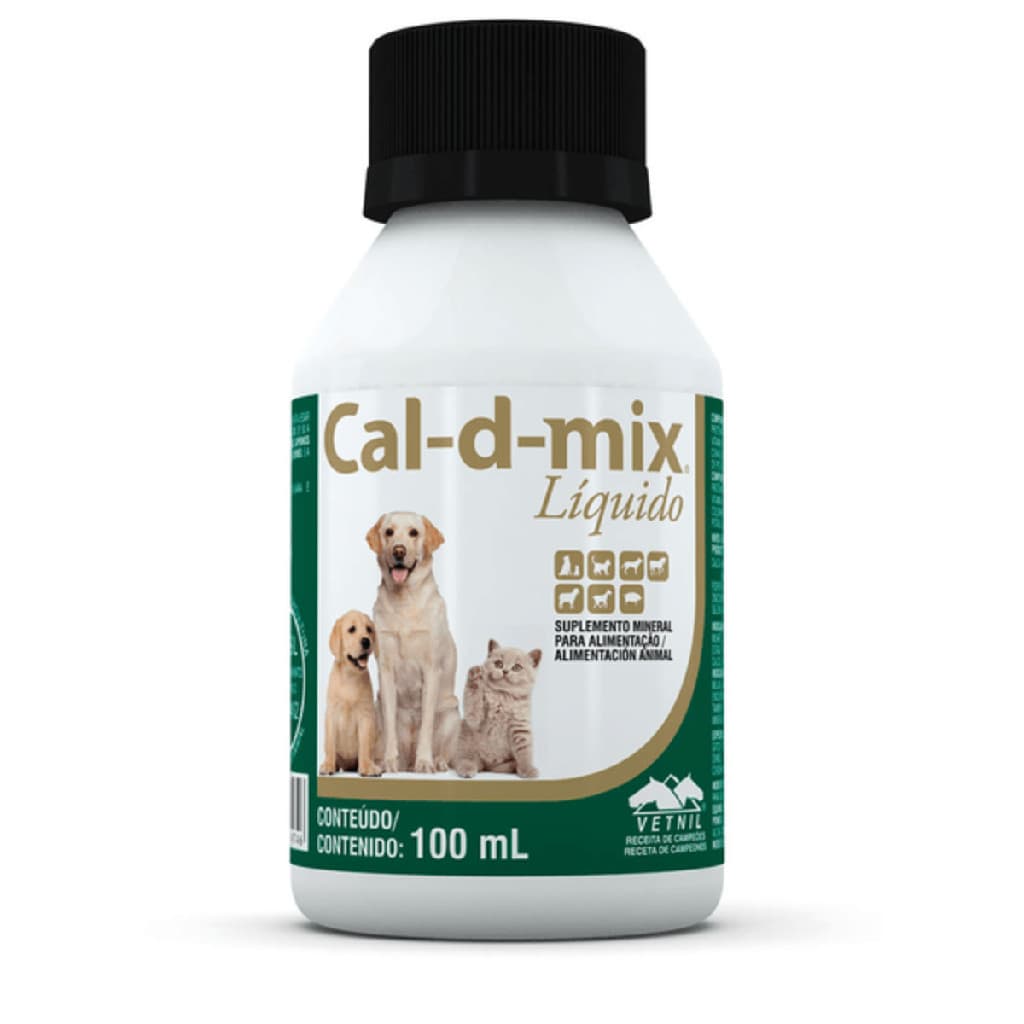 Cal-D-Mix Suplemento Vitamínico 100 Ml Para Cães e Gatos