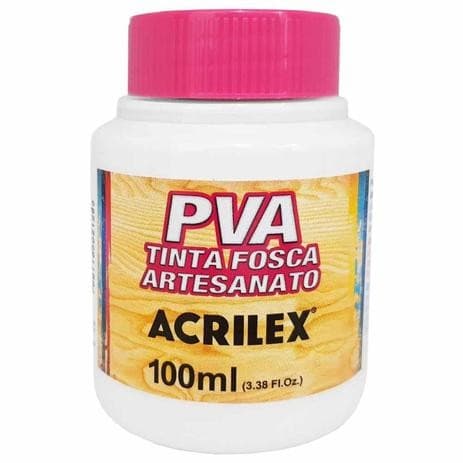 Tinta PVA  Artesanato Branco 100ml Acrilex p/ Madeira