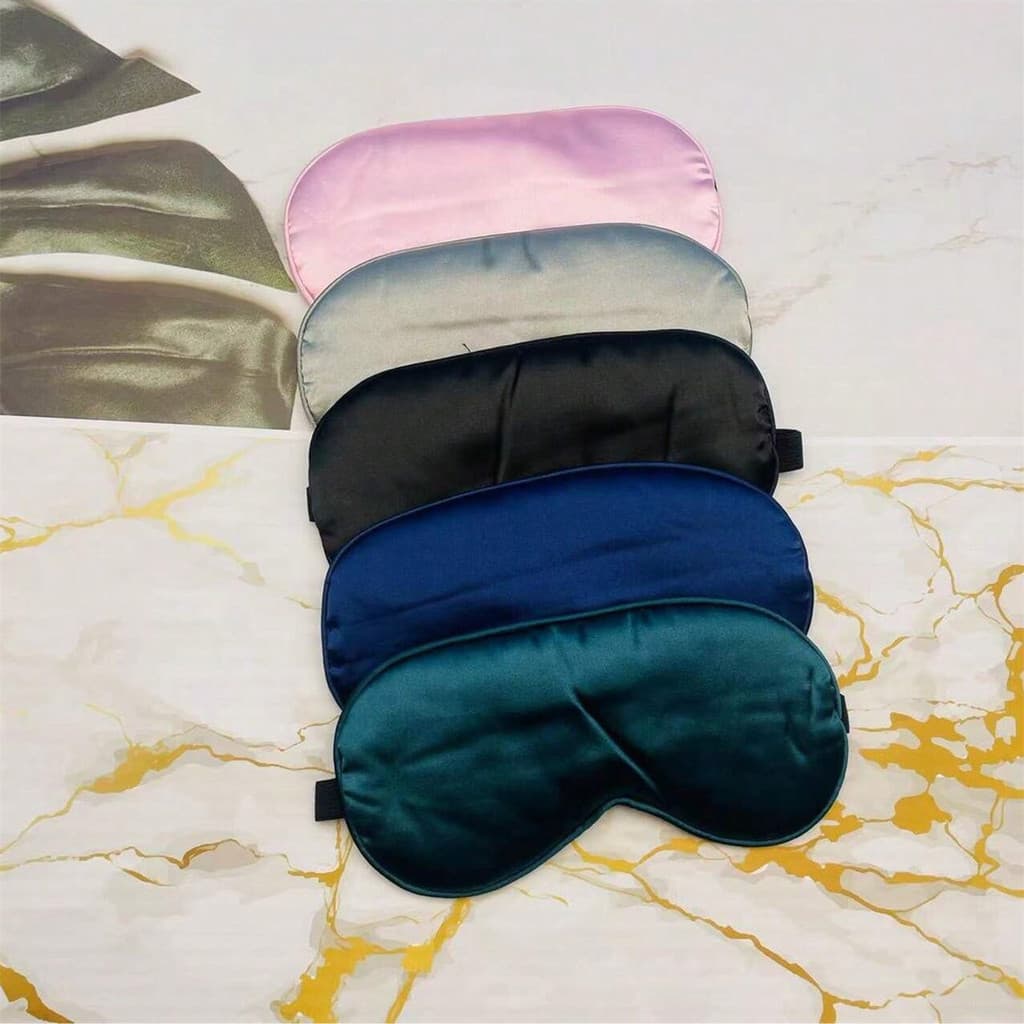 Mascara de Dormir com Elástico Unissex Algodão Seda para Descanso, Viagem