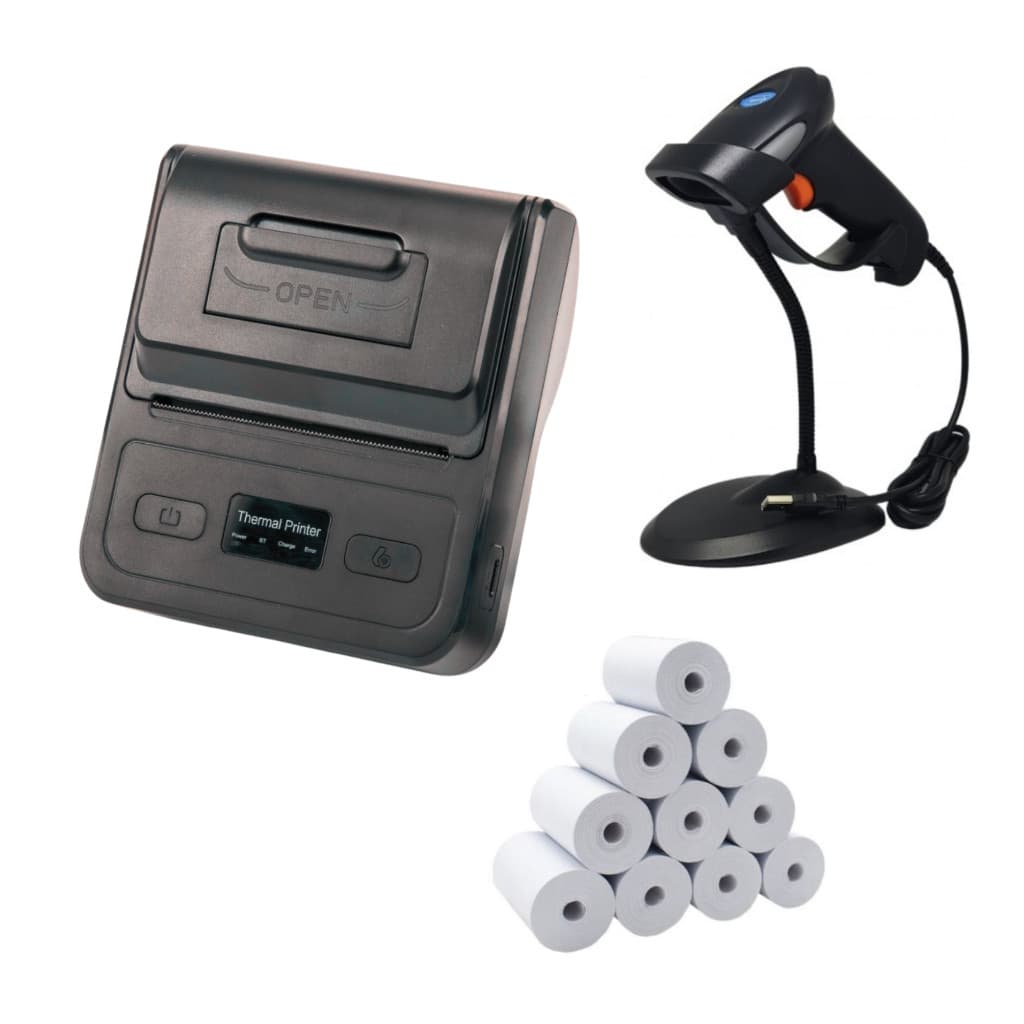 Mini Impressora Portatil Termica 80mm + Leitor + 10 Bobinas