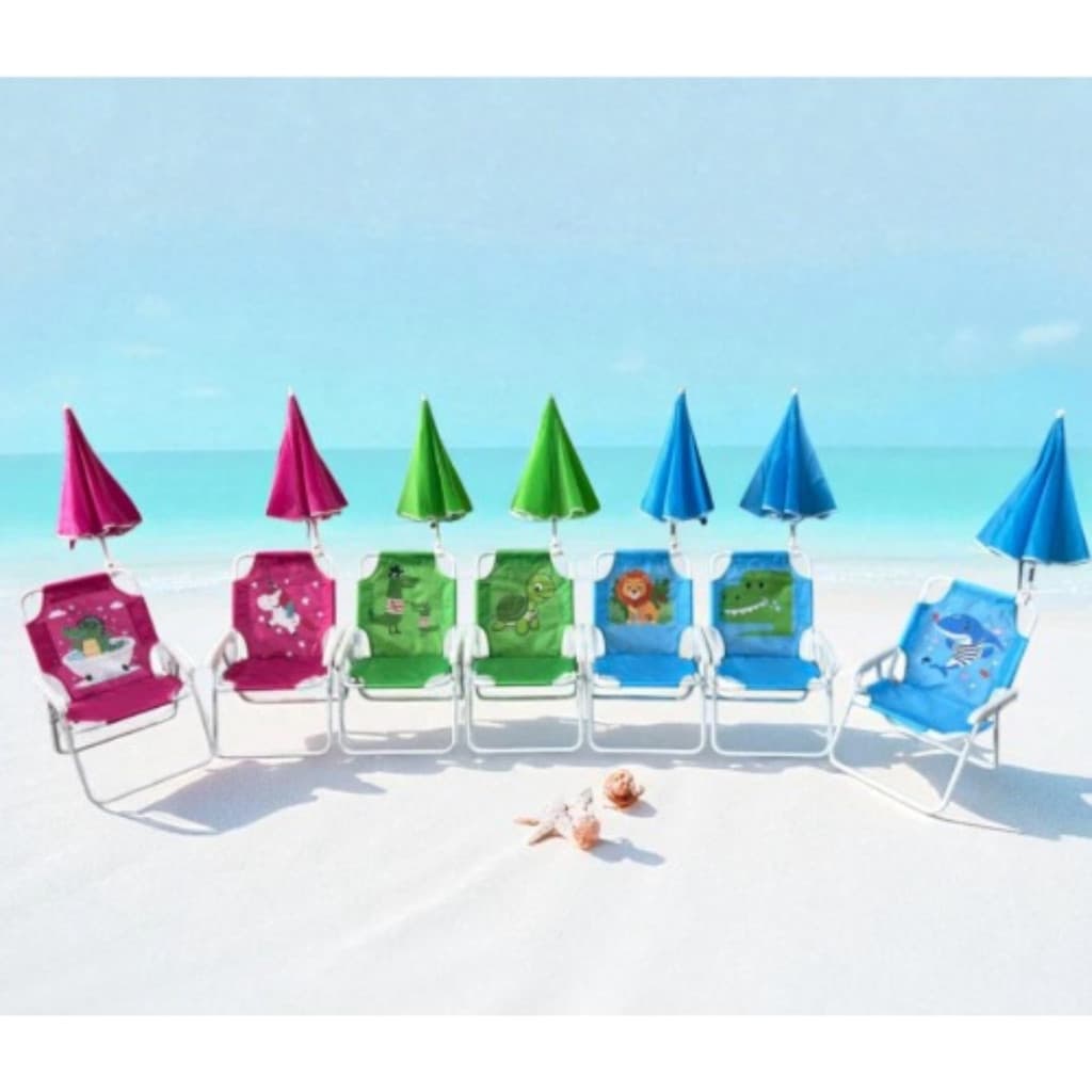 Cadeira Infantil Praia Com Guarda Sol Menino Menina