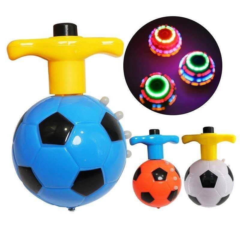 Kit1/2/3/pcs Brinquedo Pião Musical Formato de Boia De Futebol C/ Lançador C/luz