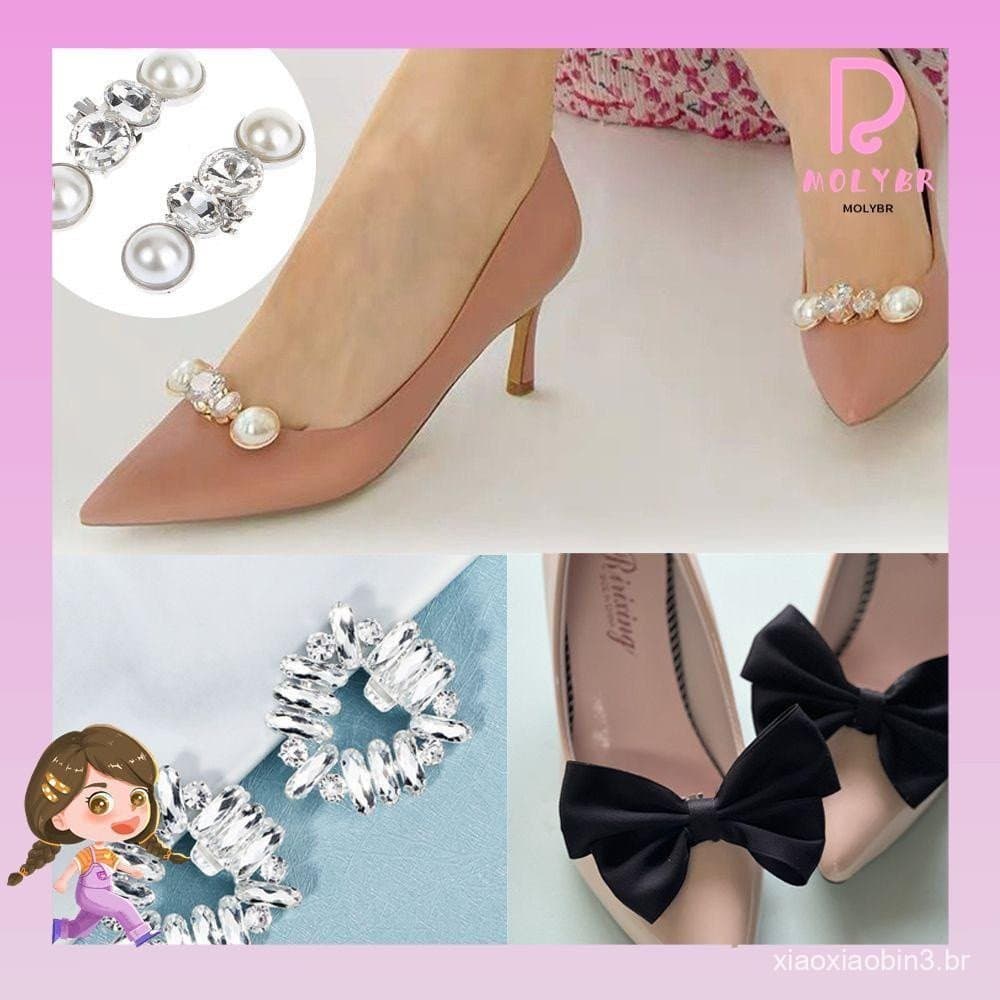 MOLYBR 2PCS Sapatos Decorações Noiva Broche De Flor De Seda