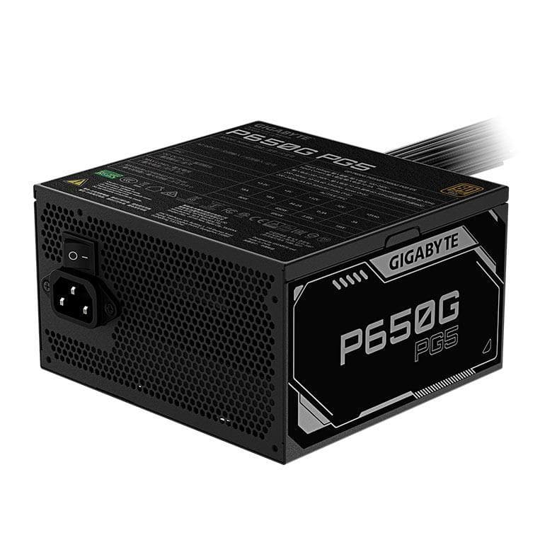 Fonte Gigabyte P650G PG5, 650W, ATX 3.1, PCIe 5.1, 80 Plus Gold, Preto, GP-P650G-PG5
