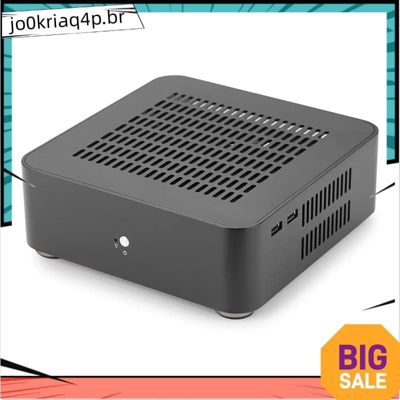 Computador Jogos PC Desktop Caso Mini HTPC Todo Chassi De Alumínio ITX Casos Com Fonte Alimentação 8Pin PSU Preto