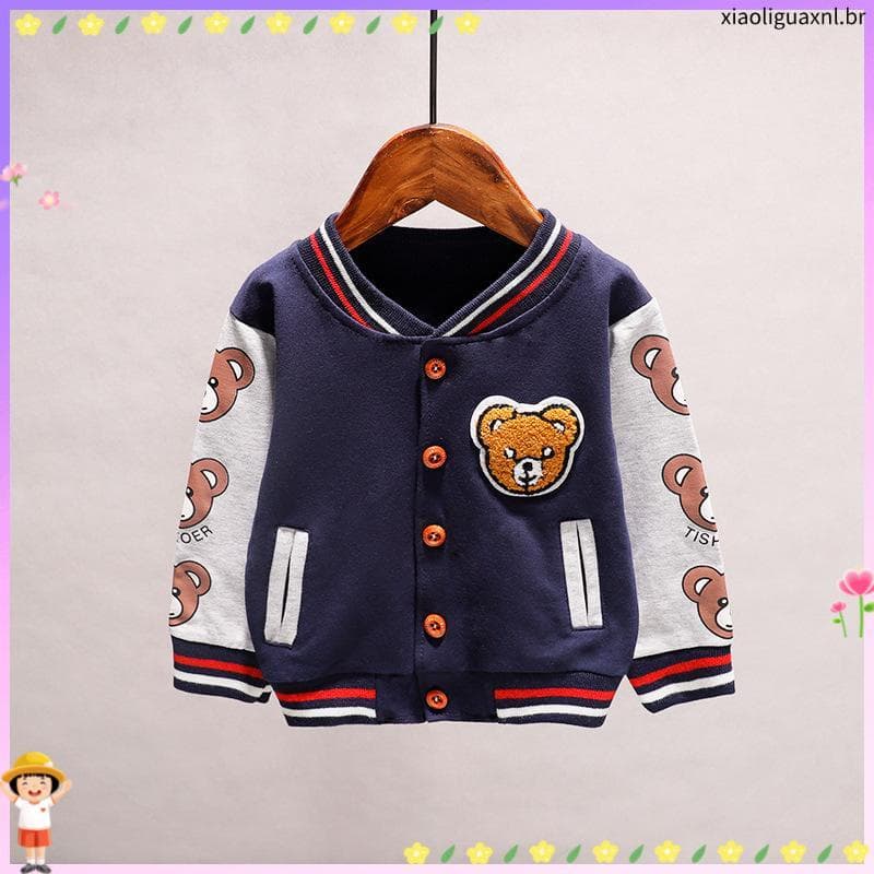 Casaco/Jaqueta Infantil De Beisebol/Marca Para Bebês/Meninas/Primavera/Outono