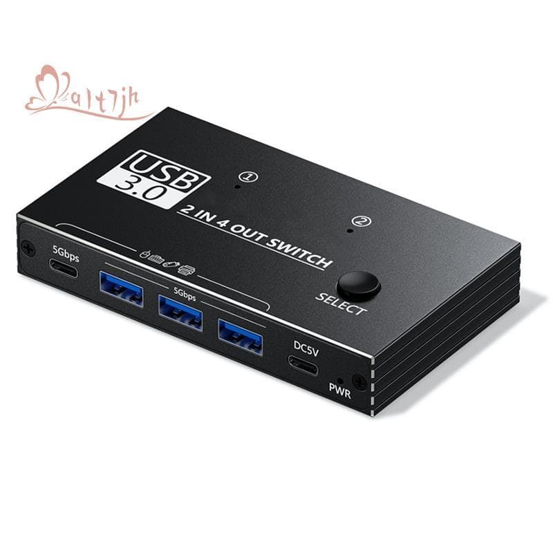 Interruptor USB 3.0 2 Entradas 4 Saídas Hub De Porta C Para Dispositivos Compartilham Scanner De Impressora