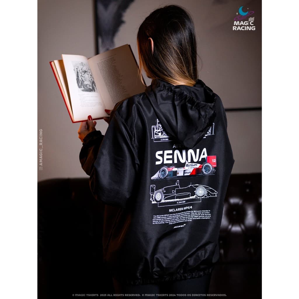 Blusa Corta vento Jaqueta Masculina Blueprint McLaren MP4/4 MAGIC CAR unissex