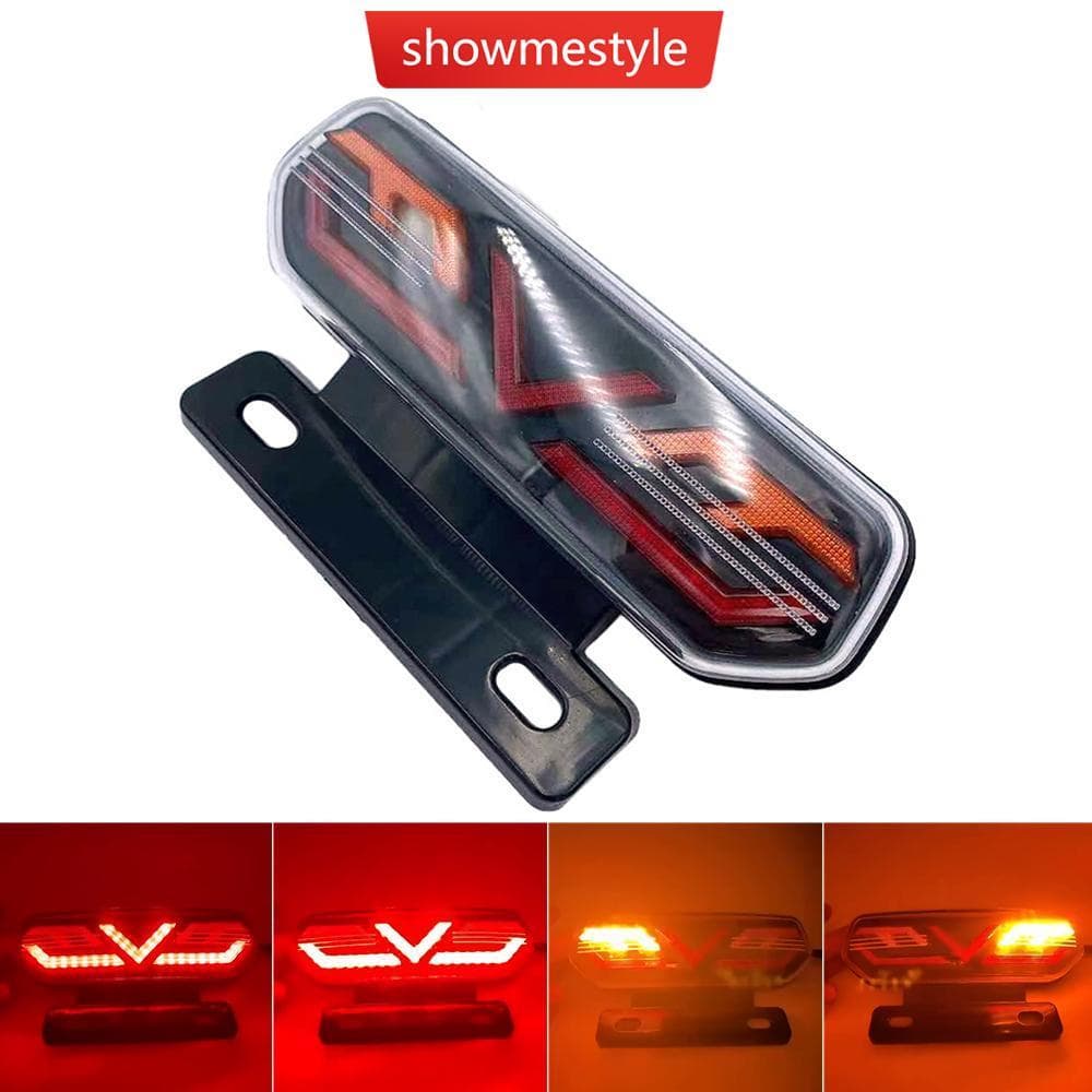 SMS 12V LED Luzes Traseiras Da Motocicleta Luz De Freio Moto Parar Sinal Direção Indicador Pisca ATV Traseira B7V7