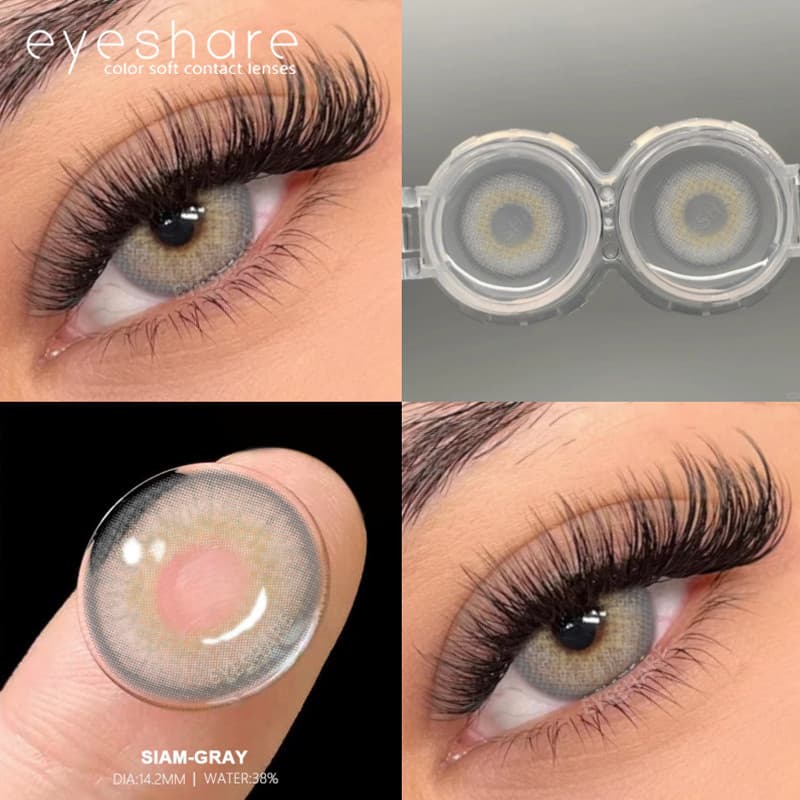 2 Pçs / Par  Lentes De Contato Colorida Aparência Natural Uso Anual Para Maquiagem Dos Olhos Lentes De Contato Verdes