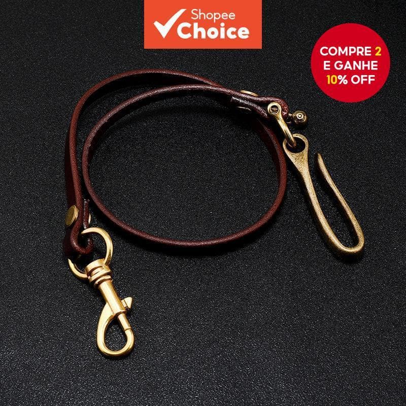 Feito À Mão Longo Motociclista Motocicleta Caminhoneiro Marrom Preto Couro Liso Genuíno Chaveiro Jean Carteira Corrente 