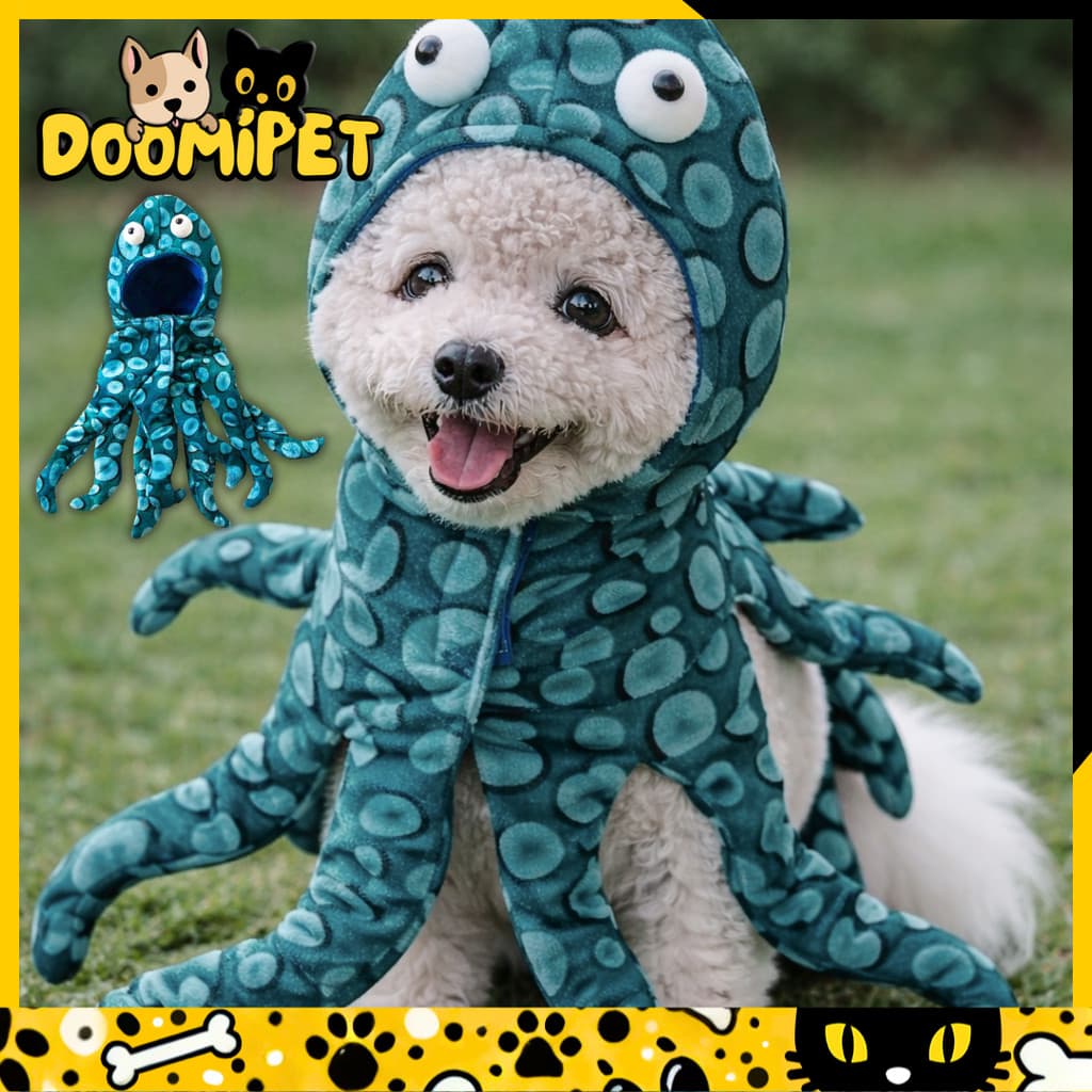 Fantasia Polvo para Pets – Roupa Divertida para Cachorros e Gatos