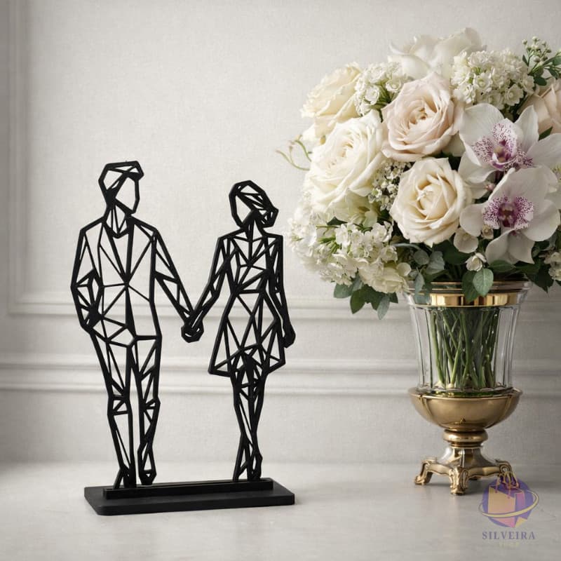Escultura Casal  Decorativo MINIMALISTA   Enfeite Moderno para Sala ou Quarto, Presente Romântico