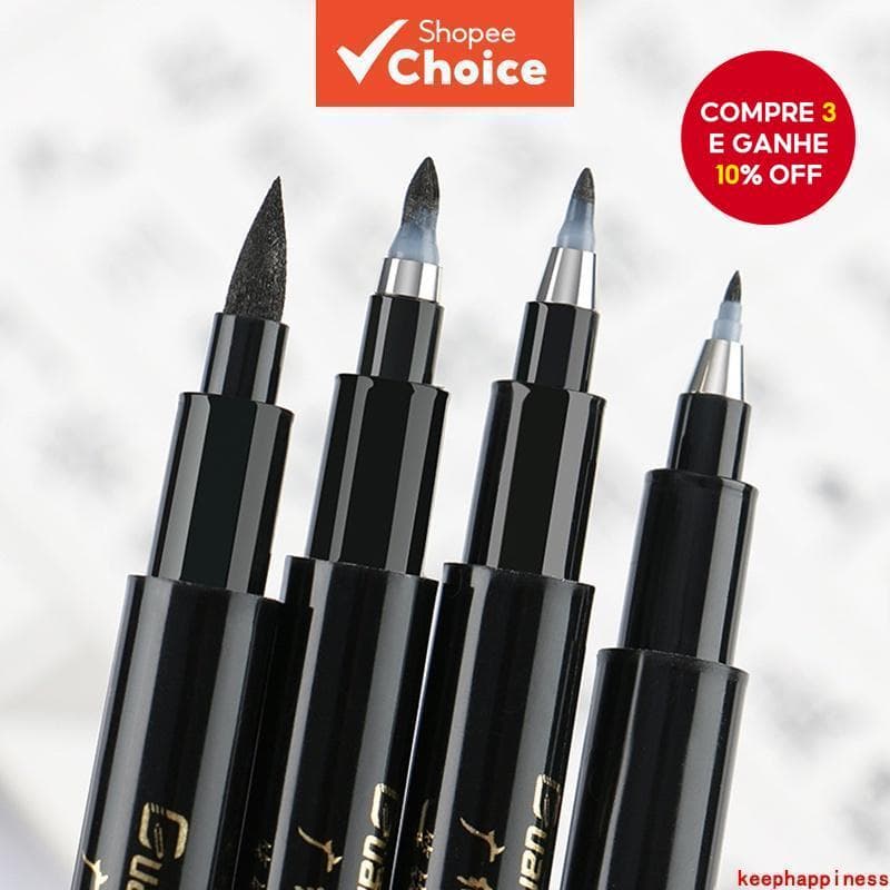 Canetas Pincel De Caligrafia 5 Peças Marcadores De Arte De Ponta Dupla Material Escolar Conjunto De Esferográficas