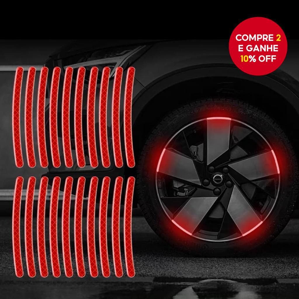 20 Peças Adesivos Refletivos De Listras Decorativas Para Rodas De Carro , De Aviso De Segurança Noturna , Decalques Moto