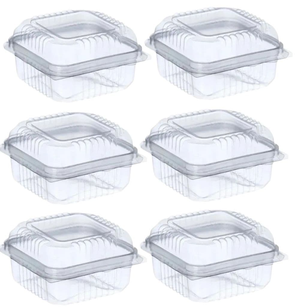 Embalagem Quadrada Plastico C/25 130ML C/Tampa Festa Doces