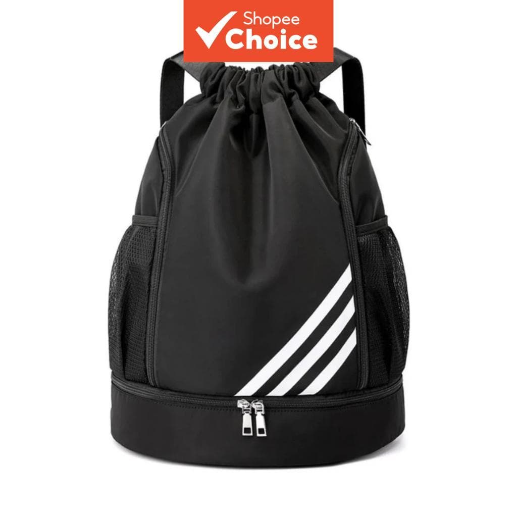  Mochila Saco à Prova d'Água - Bolsa Espaçosa Unissex para Academia e Viagem com Compartimento para Sapatos