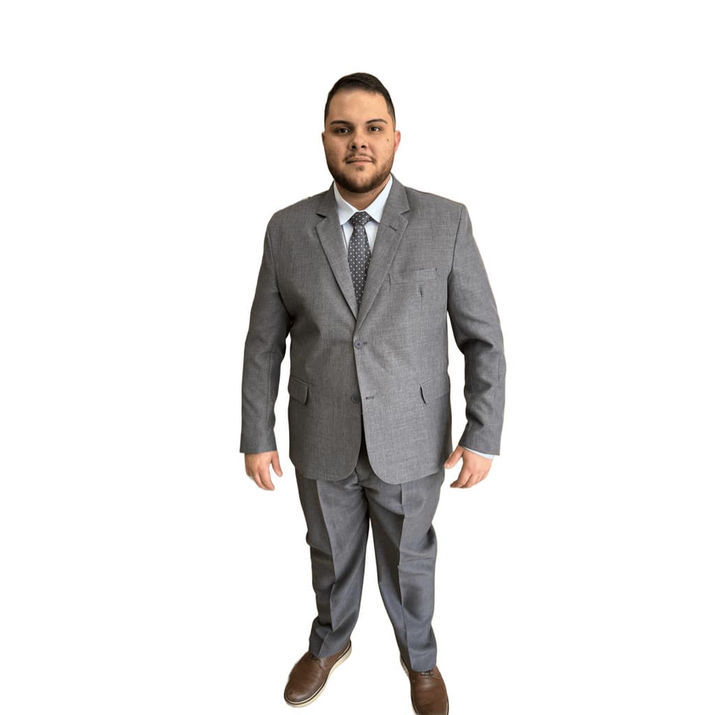 Terno Plus size cinza escuro melange