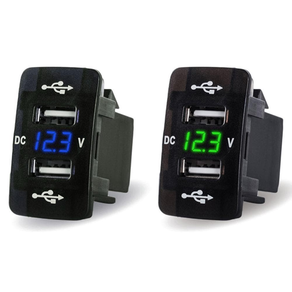 TKEY 4.2A Porta Dupla Toma Carregador De Telefone Rápido Com Voltímetro LED Carro USB Adaptador De Tomada Embutida 12V 2