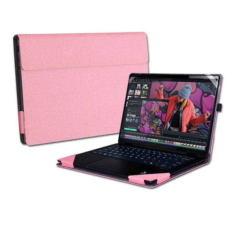Capa Para Laptop Lenovo Yoga Slim 7 14AKP10/14ILL10/7i (14', Gen 10) Bolsa Protetora De Couro PU Com Resfriamento Dobráv