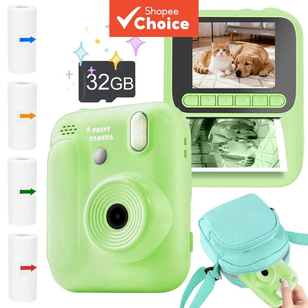 Câmera De Impressão Instantânea Multimodo Digital Ideal Presente De Natal De Halloween Para Crianças