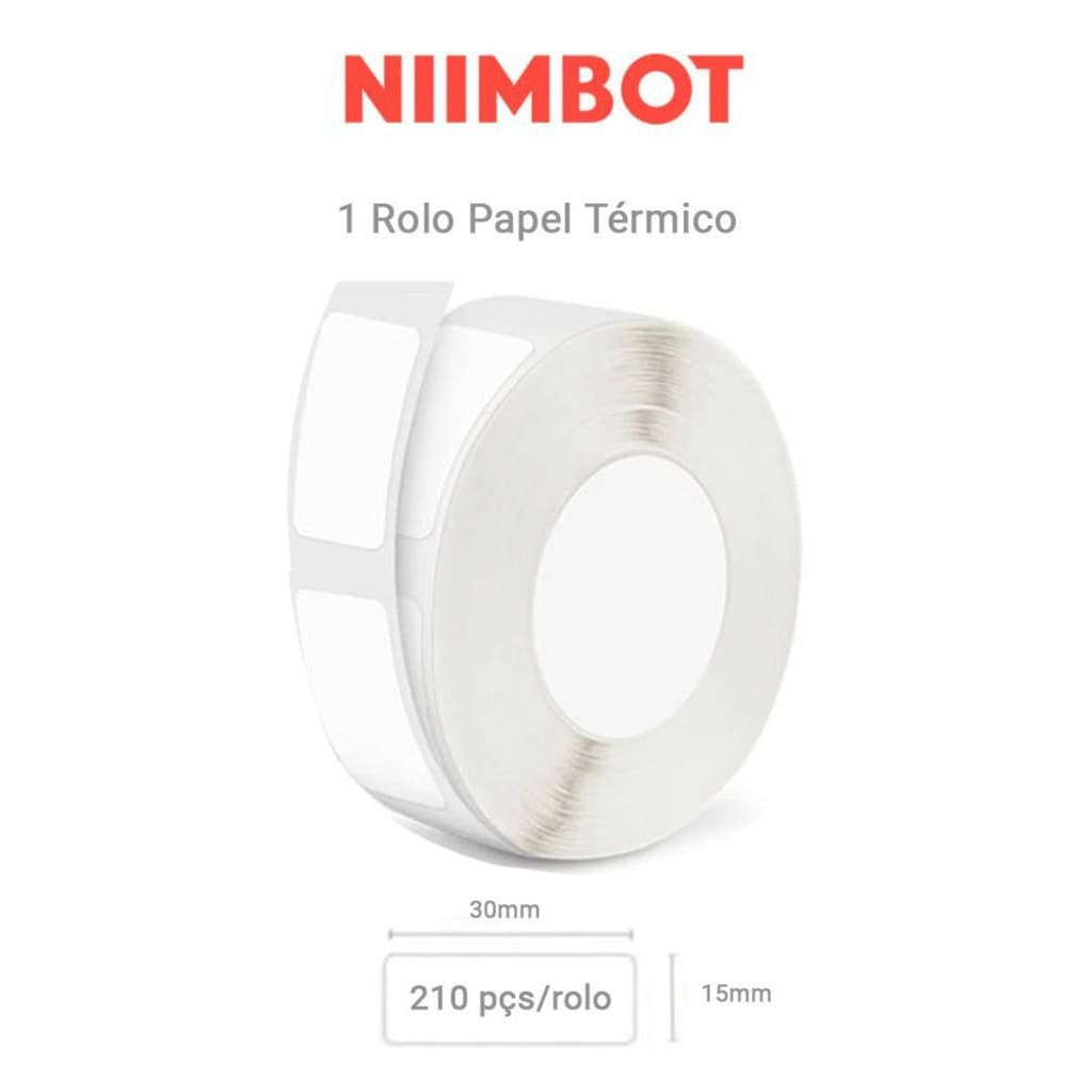 1 Rolo Papel Etiqueta 30x15mm Niimbot D110 D101 D11 (210pçs)