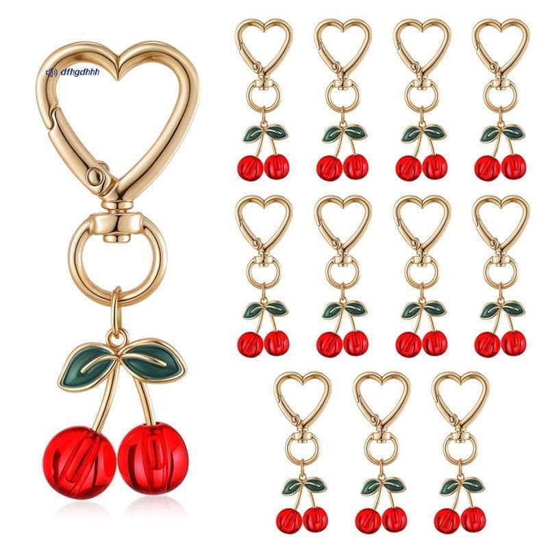 12 Pçs Cereja Chaveiro Saco Bolsa Encantos Bolsas Chaveiros Presentes Para Mulheres Mãe Festa Favores Acessórios