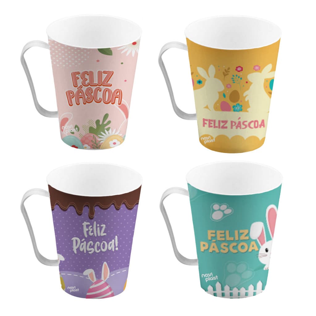 Kit 24 Canecas 430Ml Lembrancinhas Datas Especiais Pascoa