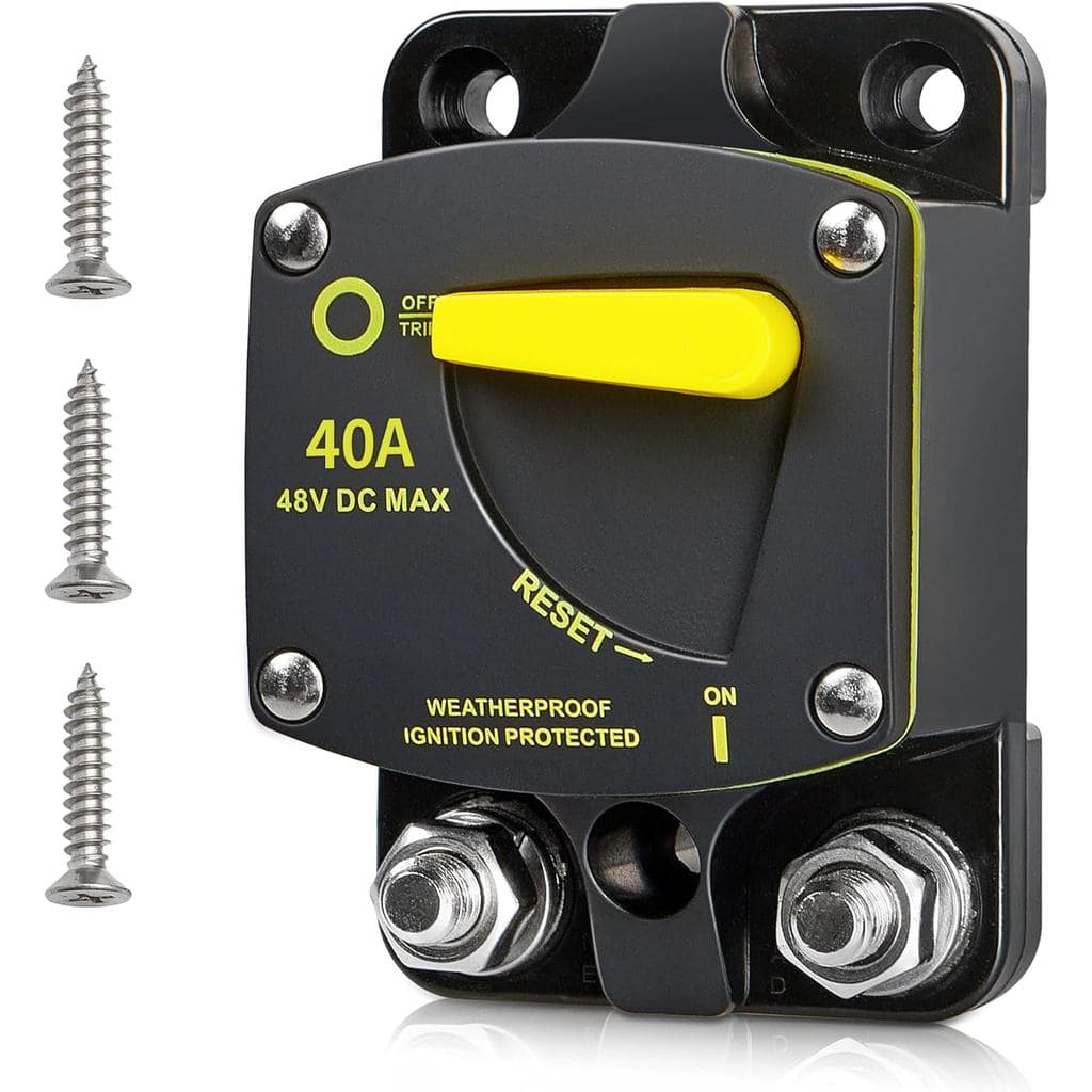 RED WOLF BS6040 40A Amp Disjuntor Com Reinicialização Manual DC 12-48V Para Áudio De Carro RV Barco Marinho Caminhão Tro