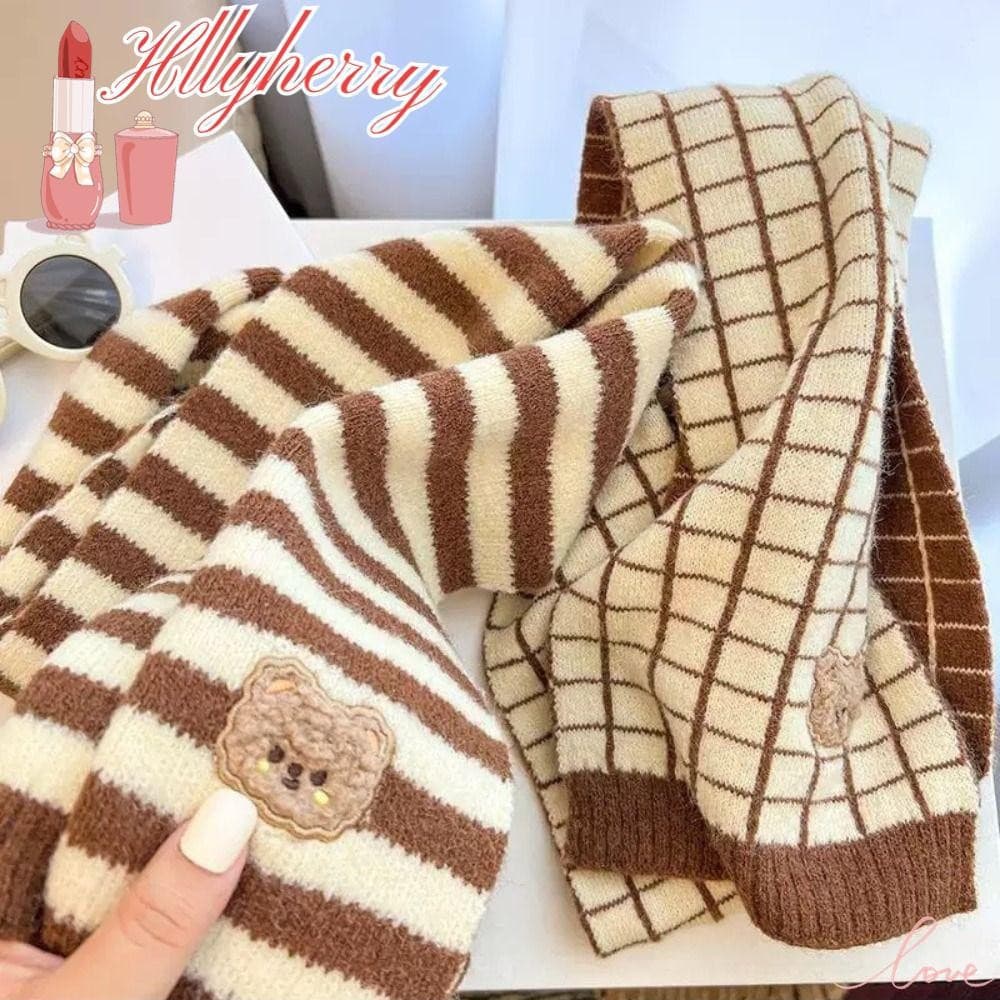 HLLYHERRY Lenço Liso , De Bebê Quente Cor Chá Com Leite , Lindos Lenços De Pescoço De Lã De Malha Lisa