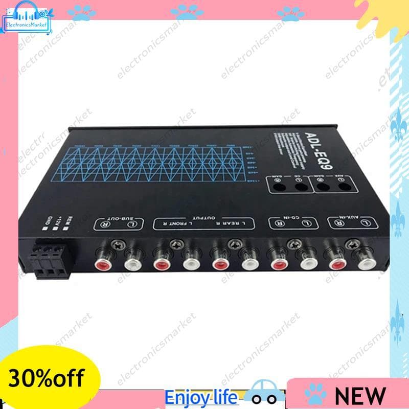 Auto Cube 9 Band Equalizador Gráfico Áudio Digital Para Carro-EQ9 Série Completa Amplificador De Com Filtro Ajustável