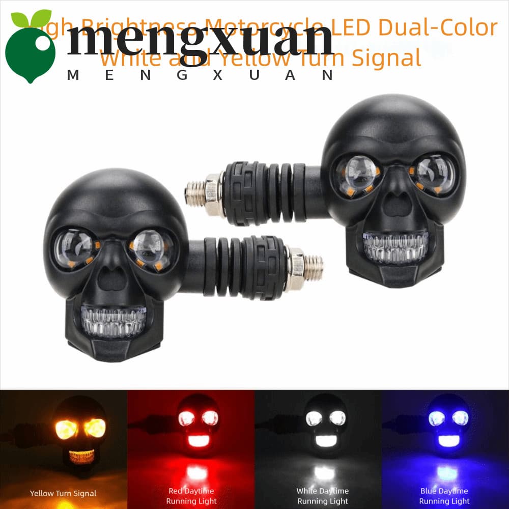 MENGXUAN1 2 Unidades De Luzes De Sinalização Para Motocicleta , Segurança Veículos Em Formato De Caveira De Ajuste Unive
