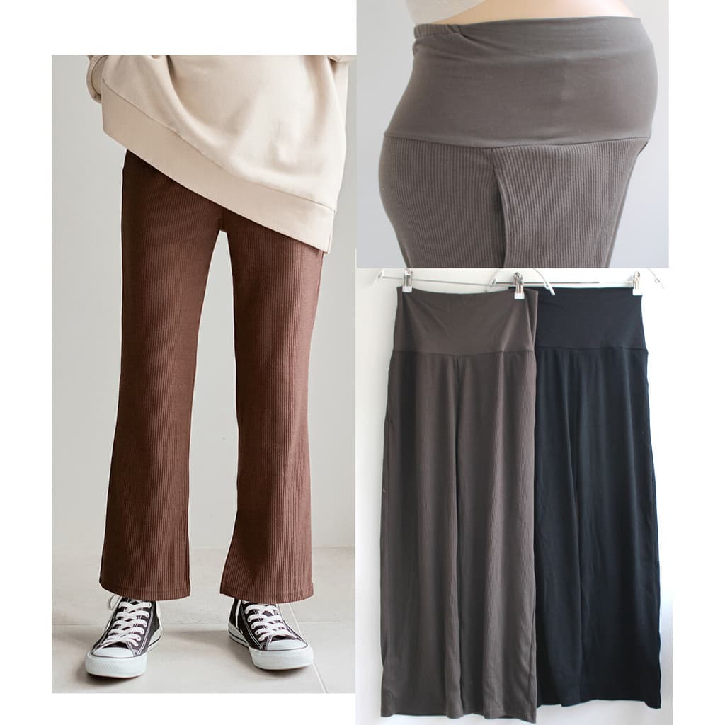 Exportado para o Japão Primavera Outono Mulheres Grávidas Calças de Perna Reta Maternidade Grávida Calças de Perna Larga