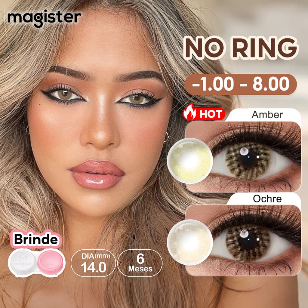 (- 1.00 ~ - 8.0)Hidrocor Lentes De Contato Coloridas Graus Ochre/Crystal Aparência Natural Anual Uso 2 Peças/Par